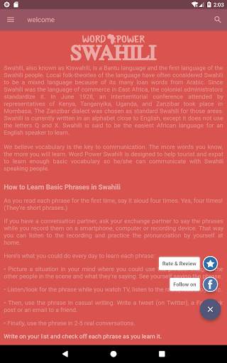 Word Power Swahili Free screenshot 16