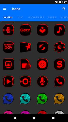 Flat Black and Red Icon Pack screenshot 6