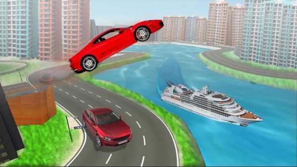 Highway Traffic Car Stunt On Train screenshot 1