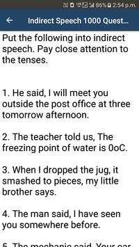 Direct Indirect speech Exercises screenshot 4