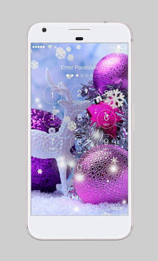 Colorful Christmas Ornaments Holiday PIN Lock screenshot 1