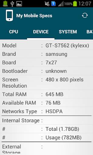 My Mobile Spec screenshot 2