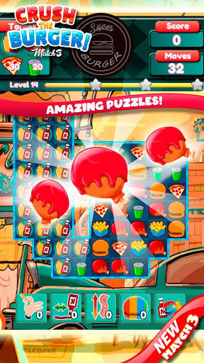 Crush The Burger ! Deluxe Match 3 Game screenshot 5
