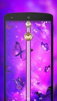 Butterfly Zipper Lock Screen screenshot 1