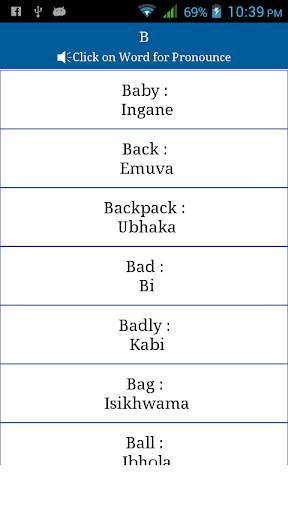 Common Words English to Zulu скриншот 3