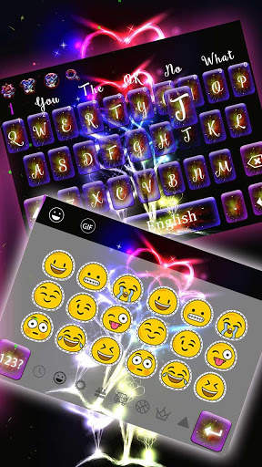 Dreamy cool neon love keyboard theme screenshot 3