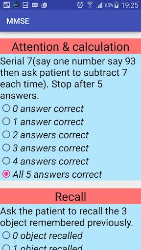 Mini Mental state exam screenshot 3