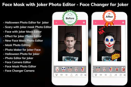 Photo Editor for Joker - Mask Face Changer App screenshot 1