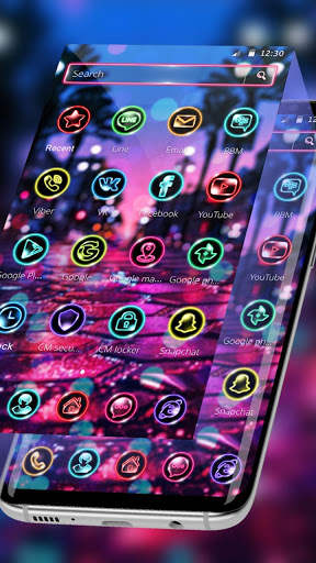 Neon Shiny Street Night Theme🌃 screenshot 3