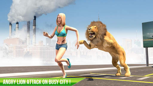 Angry Lion City Attack : Animal Hunting Simulator स्क्रीनशॉट 1