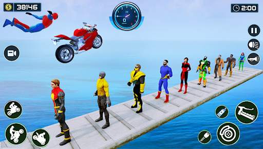 Superhero Mega Ramp Bike Games screenshot 5
