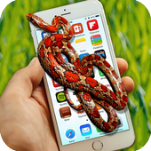 snake inside phone icon