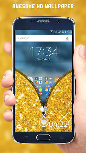 Glitter Zipper Lock Screen 3 تصوير الشاشة