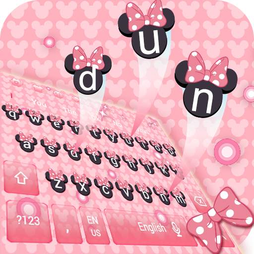 Pink  Minny Bowknot Keyboard Theme 10001002