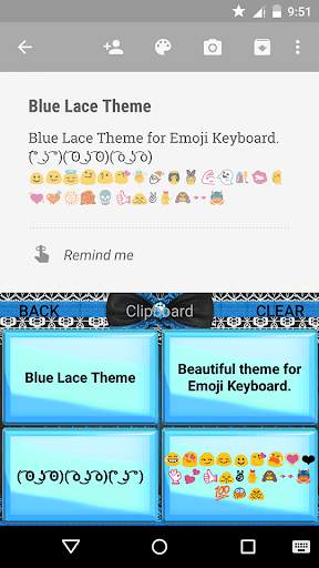 Blue Lace Emoji Keyboard Theme screenshot 4