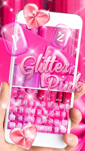 Keyboard Glittering Pink Love screenshot 1