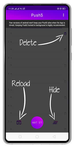 PushS - Save notes as push notifications screenshot 1