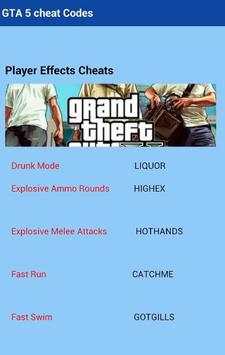 GTA 5 cheat Codes PC 3 تصوير الشاشة
