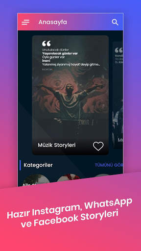 Story Sözleri (İnstagram - WhatsApp) & Wallpaper screenshot 7