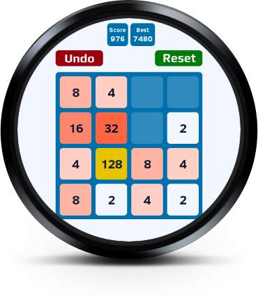Binary Bytes (2048) Game for Smartwatch ⌚ screenshot 3