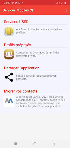 Services Mobiles Côte d'Ivoire screenshot 1