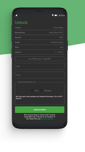 Free Unlock Network Code for Android Phones screenshot 4