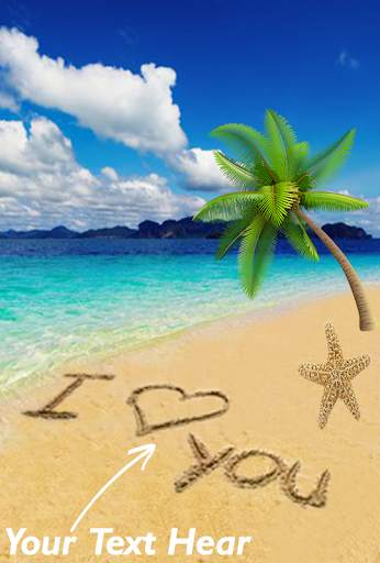 Write Name On Sand beach message with sea wave screenshot 2