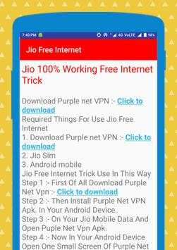 Jio Sim Free Internet Tricks screenshot 3