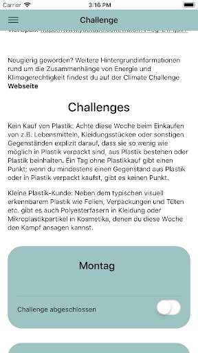 Climate Challenge App screenshot 1