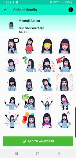 moving stickers for whatsapp - Denim Girls Sticker screenshot 3