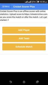 Cricket Scorer Plus screenshot 1