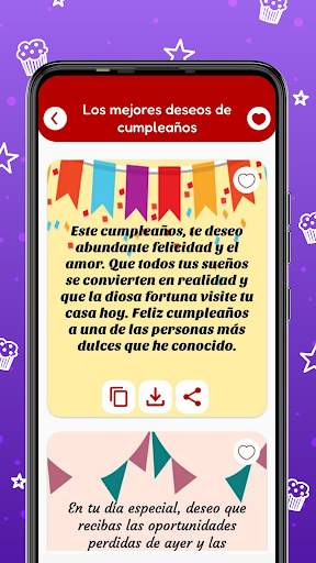Cumpleaños cartas y mensajes screenshot 5