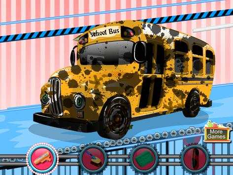 Mobil game sekolah mencuci bus screenshot 1