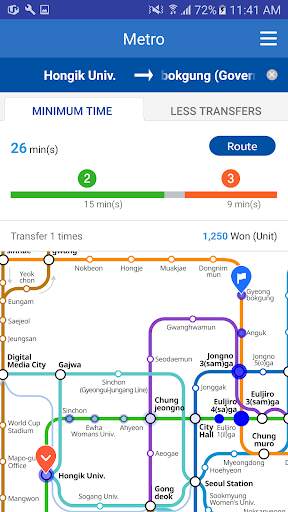 Korea Subway Bus screenshot 3