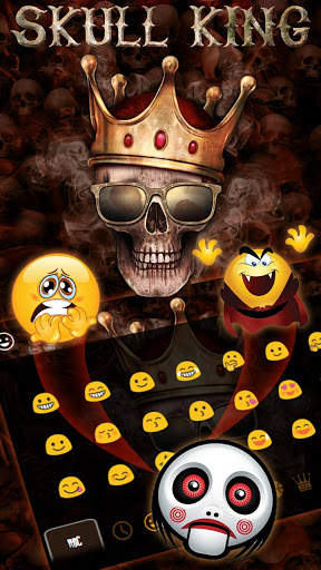 Skull king Smoke Keyboard Theme скриншот 2