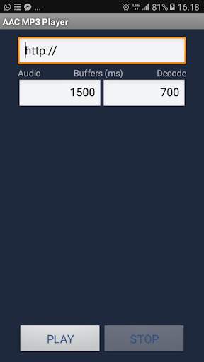 Streaming URL player screenshot 1