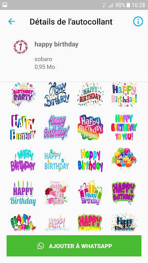 Happy Birthday Stickers for WhatsApp WAStickerApps screenshot 2
