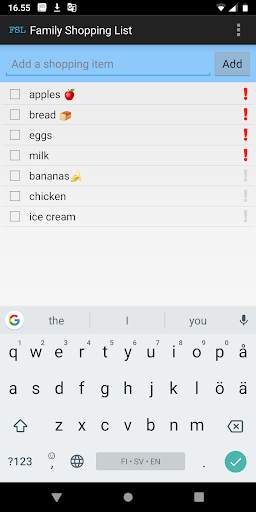 Family Shopping List screenshot 1