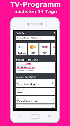 GAGA TV - Fernsehprogramm App mit LIVE TV Programm screenshot 2