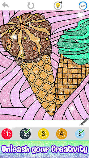 Ice Cream Paint by Numbers - Food Coloring Pages 8 تصوير الشاشة