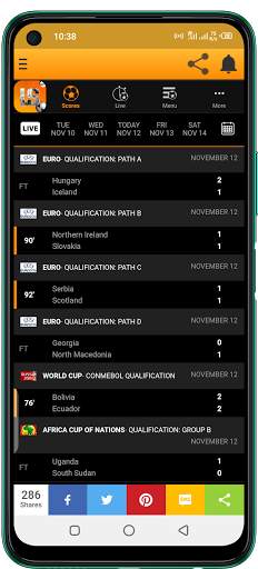 Livescore App screenshot 1