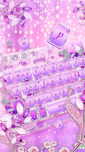 Glitter Diamond Princess Keyboard Theme скриншот 2