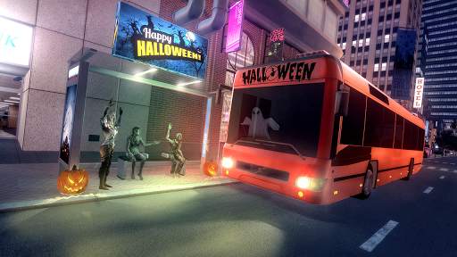 Halloween Monster City Bus: Night Racing Sim 2018 screenshot 5