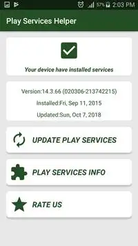 Update Play Store & Google Play Services Info 1 تصوير الشاشة