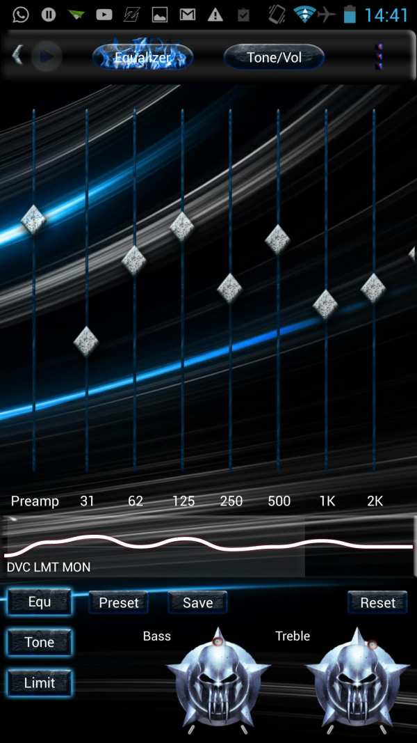 Poweramp Skin Blue Inferno screenshot 3