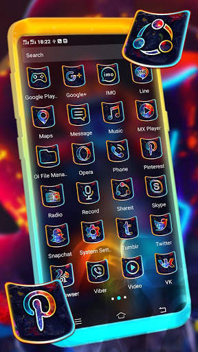 Neon Mask Man Launcher Theme screenshot 2