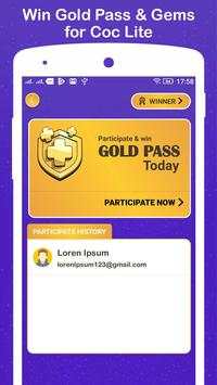 Win Gold Pass & Gems for COC Lite screenshot 4