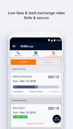 NobelApp Money Transfers + Calls स्क्रीनशॉट 2