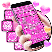 Rosa Glittermondthema icon