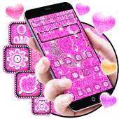 Rosa Glittermondthema on 9Apps
